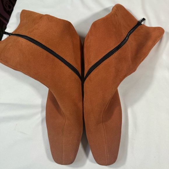 Elle Orange Suede Heeled Boots - Picture 3 of 13